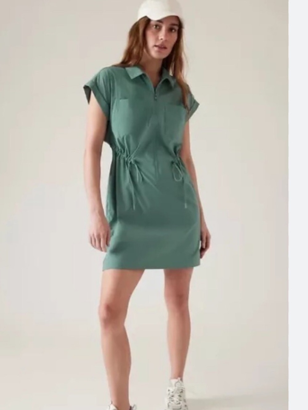Athelta Top Spin dress in Teal Green